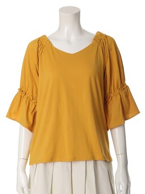 【SALE（三越）】＜ef-de L＞ 大きいサイズ 《ef-de》2WAYバックリボンカットソー(5572190357) イエロー 【三越・伊勢丹/公式】