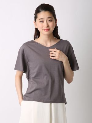 ＜ef-de L＞ 大きいサイズ 《ef-de》フレアスリーブワイドカットソー(5572190728) チャコールグレー 【三越・伊勢丹/公式】