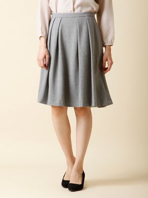 ＜ef-de L＞ 大きいサイズ 《ef-de》ストレッチタックフレアスカート(5573152031) グレー 【三越・伊勢丹/公式】
