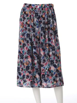 【SALE（三越）】＜ef-de L＞ 大きいサイズ 《ef-de》ネオンフラワーワイドパンツ(5573161007) グレー 【三越・伊勢丹/公式】