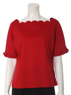 【SALE（三越）】＜ef-de L＞ 大きいサイズ 《ef-de》サークルカットプルオーバー(5573190008) アカ 【三越・伊勢丹/公式】