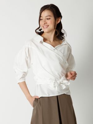 【SALE（三越）】＜マーリエ パー エフデ＞ ウエストリボン2WAYブラウス《Prime flex》(5972182022) オフシロ 【三越・伊勢丹/公式】