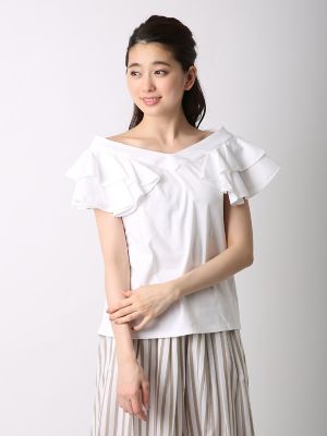 【SALE（三越）】＜マーリエ パー エフデ＞ オフショルフリルブラウス(5972190007) シロ 【三越・伊勢丹/公式】