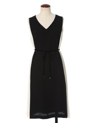 ＜マーリエ パー エフデ＞ ウエストリボンサイドプリーツワンピース(5973121004) クロ 【三越・伊勢丹/公式】