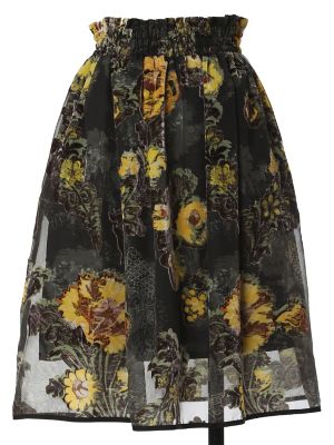 ＜マーリエ パー エフデ＞ シースルーベロアドッキングフラワースカート(5973152015) クロ 【三越・伊勢丹/公式】