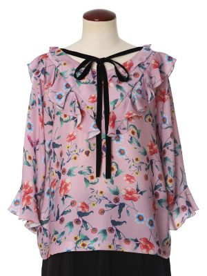 【SALE（三越）】＜マーリエ パー エフデ＞ ベロアリボンフラワーブラウス(5973182002) ピンク 【三越・伊勢丹/公式】