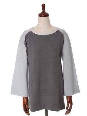 【SALE（三越）】＜7IDコンセプト＞ バイカラーニット(7064170023) チャコールグレー 【三越・伊勢丹/公式】