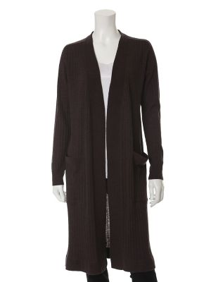 【SALE（三越）】＜7IDコンセプト＞ ワイドリブロングニットカーディガン(7064178010) チャ 【三越・伊勢丹/公式】
