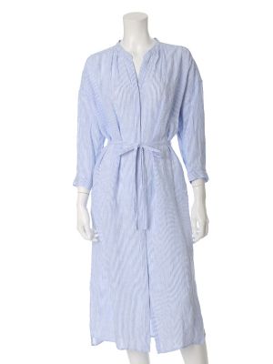 【SALE（三越）】＜7IDコンセプト＞ リネンノーカラーシャツワンピース(7072121015) ブルー 【三越・伊勢丹/公式】