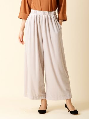 ＜7IDコンセプト＞ シャイニーベロアワイドパンツ(7073161006) ベージュ 【三越・伊勢丹/公式】