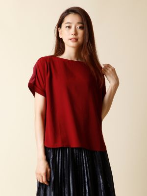 ＜7IDコンセプト＞ レイヤード風ワイドカットソー(7073190008) ボルドー 【三越・伊勢丹/公式】
