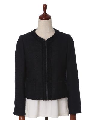 【SALE（三越）】＜INED/イネド＞ フリンジノーカラージャケット(7171141005) コン 【三越・伊勢丹/公式】