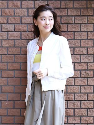 ＜INED/イネド＞ 《SUPERIOR CLOSET》バイカラーMA-1ブルゾン《NEW BJ》(7171144607) アイボリー 【三越・伊勢丹/公式】