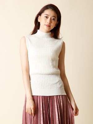 ＜INED/イネド＞ ホールガーメント(R) ノースリーブタートルリブセーター《M-1》(7173170037) オフシロ 【三越・伊勢丹/公式】