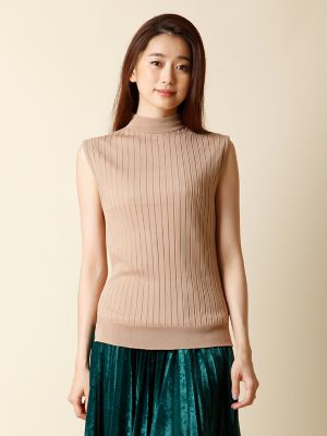 ＜INED/イネド＞ ホールガーメント(R) ノースリーブタートルリブセーター《M-1》(7173170037) グレイッシュピン 【三越・伊勢丹/公式】