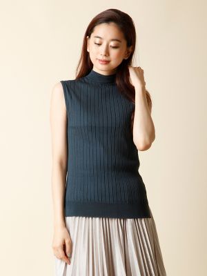 ＜INED/イネド＞ ホールガーメント(R) ノースリーブタートルリブセーター《M-1》(7173170037) ブルーグレー 【三越・伊勢丹/公式】