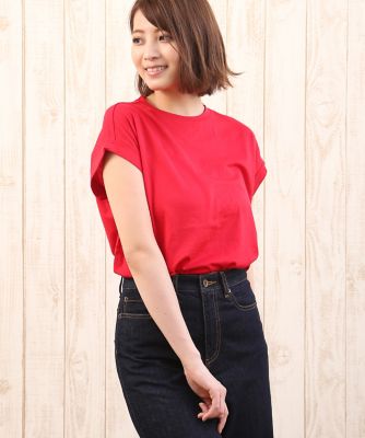 ＜INED/イネド＞ ベーシックフレンチスリーブカットソー(7173190018) アカ 【三越・伊勢丹/公式】
