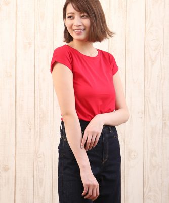 ＜INED/イネド＞ ベーシックカットソー(7173190019) アカ 【三越・伊勢丹/公式】