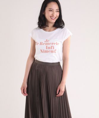 ＜INED/イネド＞ マシュふわ(R)フレンチスリーブロゴカットソー(7173190026) シロ 【三越・伊勢丹/公式】