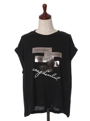 ＜INED/イネド＞ 《SUPERIOR CLOSET》マシュふわ(R)メタルロゴプリントカットソー(7173190624) クロ 【三越・伊勢丹/公式】