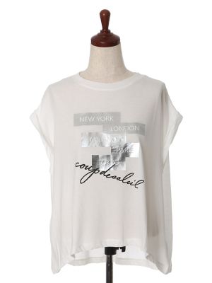 ＜INED/イネド＞ 《SUPERIOR CLOSET》マシュふわ(R)メタルロゴプリントカットソー(7173190624) シロ 【三越・伊勢丹/公式】