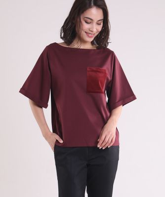 ＜INED/イネド＞ 《SUPERIOR CLOSET》ベロアポケットカットソー(7173190641) ボルドー 【三越・伊勢丹/公式】
