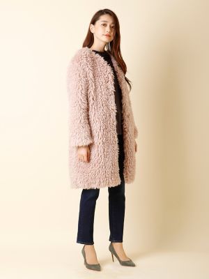 ＜INED/イネド＞ ノーカラープードルファーボアジャケット(7174114003) ピンク 【三越・伊勢丹/公式】