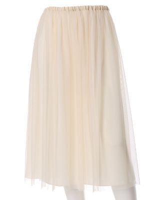 【SALE（三越）】＜イネドL＞ 《INED》ミモレ丈チュールスカート(7571152040) オフシロ 【三越・伊勢丹/公式】