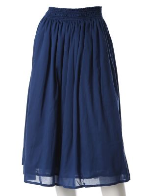 【SALE（三越）】＜SUPERIOR CLOSET L＞ 大きいサイズ 《INED》プリーツワイドスカート(7572152201) ブルー 【三越・伊勢丹/公式】