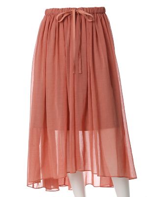 【SALE（三越）】＜SUPERIOR CLOSET L＞ 大きいサイズ 《SUPERIOR CLOSET》シースルーフィッシュテールスカート(7572152667) ピンク 【三越・伊勢丹/公式】