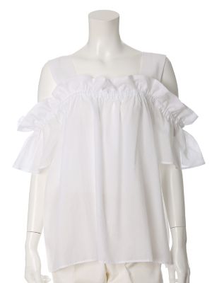 【SALE（三越）】＜SUPERIOR CLOSET L＞ 大きいサイズ 《INED》オフショルダーコットンブラウス(7572182608) オフシロ 【三越・伊勢丹/公式】