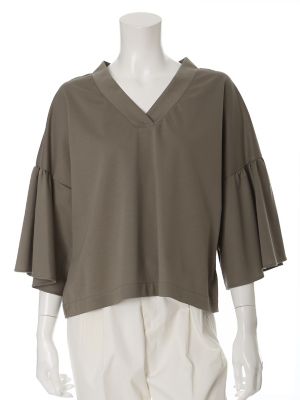 【SALE（三越）】＜SUPERIOR CLOSET L＞ 大きいサイズ 《INED》ワイドシャイニープルオーバー(7572190305) カーキ 【三越・伊勢丹/公式】