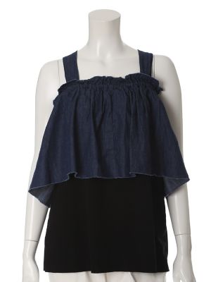 【SALE（三越）】＜SUPERIOR CLOSET L＞ 大きいサイズ 《Luftrobe》ドッキング2WAYカットソー(7572190961) インディゴ 【三越・伊勢丹/公式】