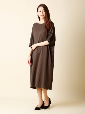 ＜イネドL＞ 《INED》ドルマンワンピース(7573121011) コゲチャ 【三越・伊勢丹/公式】