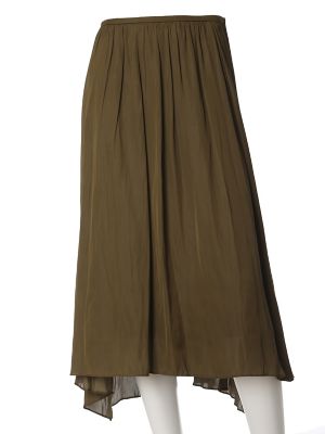 【SALE（三越）】＜SUPERIOR CLOSET L＞ 大きいサイズ 《SUPERIOR CLOSET》シャイニーロングスカート(7573152642) カーキ 【三越・伊勢丹/公式】