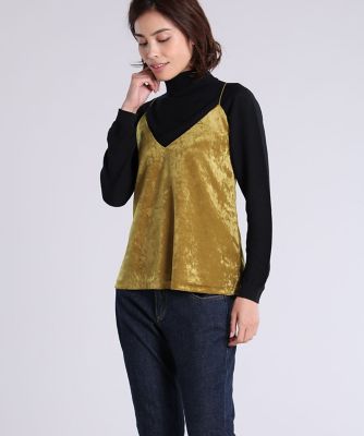 ＜SUPERIOR CLOSET L＞ 大きいサイズ 《INED》ベロアキャミソール(7573190037) カラシ 【三越・伊勢丹/公式】