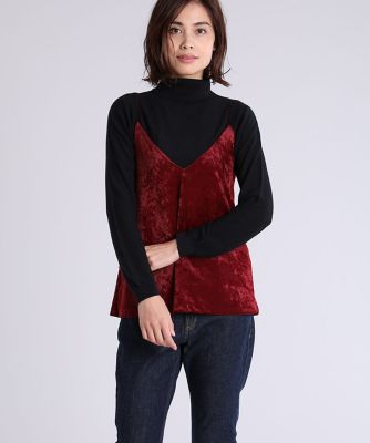 ＜SUPERIOR CLOSET L＞ 大きいサイズ 《INED》ベロアキャミソール(7573190037) ボルドー 【三越・伊勢丹/公式】