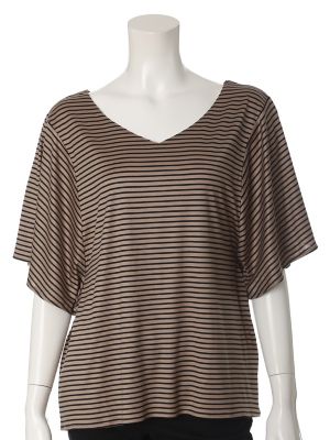 【SALE（三越）】＜SUPERIOR CLOSET L＞ 大きいサイズ 《INED》ワイドカットソー(7573190314) ボーダー 【三越・伊勢丹/公式】