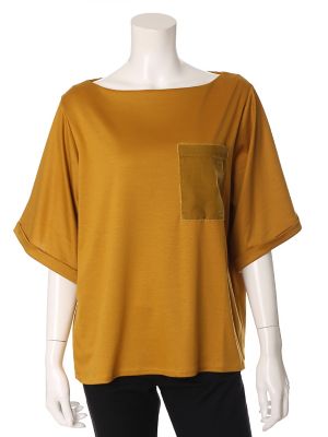 ＜SUPERIOR CLOSET L＞ 大きいサイズ 《SUPERIOR CLOSET》ベロアポケットカットソー(7573190641) カラシ 【三越・伊勢丹/公式】