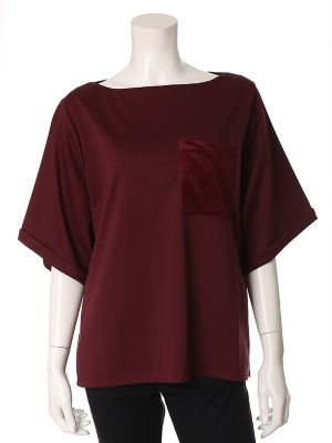 ＜SUPERIOR CLOSET L＞ 大きいサイズ 《SUPERIOR CLOSET》ベロアポケットカットソー(7573190641) ボルドー 【三越・伊勢丹/公式】