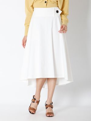 【SALE（三越）】＜ルフトローブ＞ サッシュベルト風フレアスカート(8472152022) シロ 【三越・伊勢丹/公式】