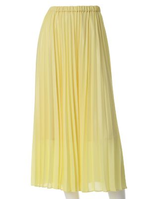 【SALE（三越）】＜ルフトローブ＞ ロングプリーツスカート(8472152526) イエロー 【三越・伊勢丹/公式】