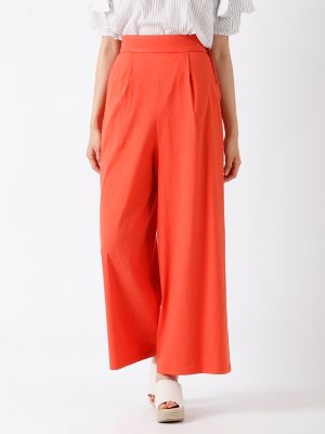 【SALE（三越）】＜ルフトローブ＞ リネンワイドパンツ(8472161018) オレンジ 【三越・伊勢丹/公式】