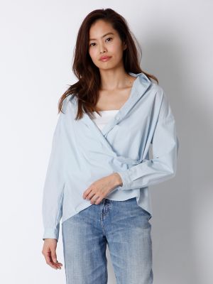 ＜ルフトローブ＞ 《ROBE》カシュクールブラウス《Prime flex》(8472181513) サックス 【三越・伊勢丹/公式】