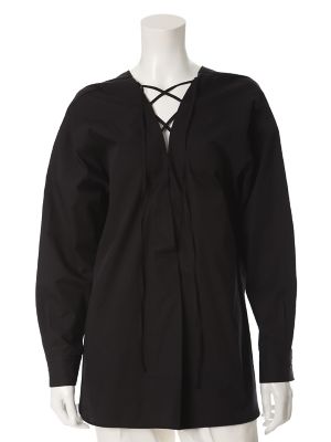 【SALE（三越）】＜ルフトローブ＞ レースアップロング丈ブラウス(8472182043) クロ 【三越・伊勢丹/公式】