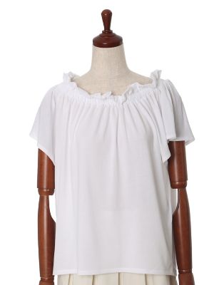 【SALE（三越）】＜ルフトローブ＞ 《ROBE》2WAYフレアスリーブオフショルカットソー(8472190532) シロ 【三越・伊勢丹/公式】