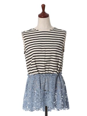 【SALE（三越）】＜ルフトローブ＞ ヘムレースノースリーブカットソー(8472190915) クロ 【三越・伊勢丹/公式】