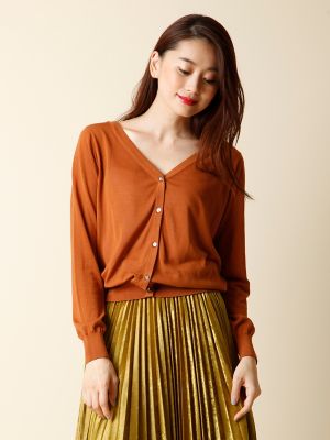 【SALE（三越）】＜ルフトローブ＞ 《ROBE》ベーシックカーディガン(8473178503) レンガ 【三越・伊勢丹/公式】