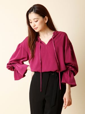 ＜ルフトローブ＞ 《ROBE》シャイニーキャンディスリーブブラウス(8473182521) パープル 【三越・伊勢丹/公式】