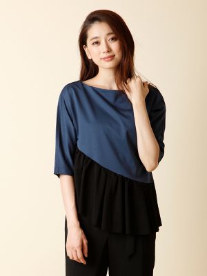＜ルフトローブ＞ フレアイレヘムカットソー(8473190038) ブルー 【三越・伊勢丹/公式】